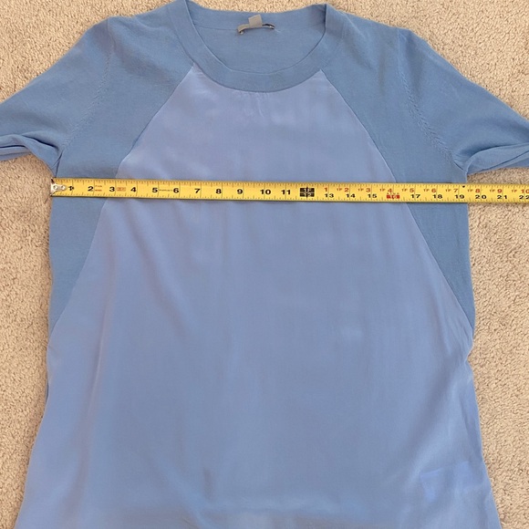 COS Mixed‎ Silk 3/4 Sleeve Women's Blouse Top Size XS Blue - Picture 9 of 9